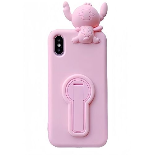 Coque Compatible Avec Iphone Xr,Coque Lilo Et Stitch Tête En Gel Silicone Pour Iphone Xr (Rose) - Hqselection®