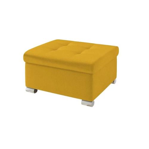 Pouf Comfivo 115, Jaune, Tapisserie, 41x68x70cm