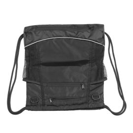 Sac À Dos À Cordon En Maille Noire Pour Le Camping Et Les Voyages De Basket-Ball