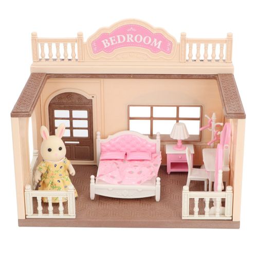 Ensemble de maison de poupée pour filles avec lapin ¿ Petits jouets de maison de poupée pour un jeu imaginatif