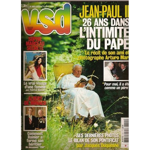 Vsd  N° 1441 : Jean-Paul Ii, Sophie Marceau, Le Prince Albert, Dalida, Ali Akbar, Beatrice Ardisson