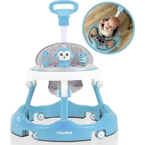 Twinky® Babywalker - Trotteur Bébé Luxe Avec Jeu 3 Pièces - Incl. Trottinette Bébé, Tapis Pour Pieds Et Manche