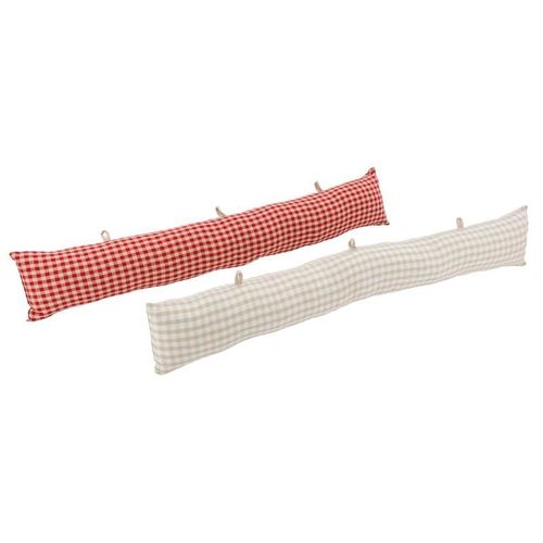 Lot de 2 chiens de porte en coton vichy ¿ Bloque froid et cales-portes élégants