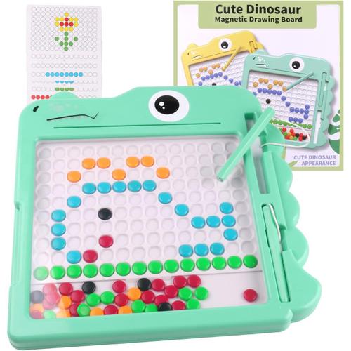 Tableau à Dessin Magnétique, Tablette Dessin Enfant, Ardoise Magique, avec  2 stylos PCS et 80 des perles colorées, jouet éducatif préscolaire  Montessori pour les garçons de 3, 4, 5 et 6 ans, Vert