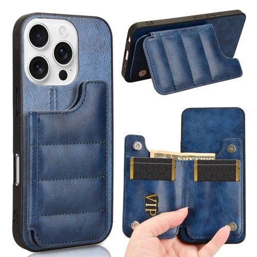 Étui Couture Motif Vache Pour Iphone 16 (Bleu)