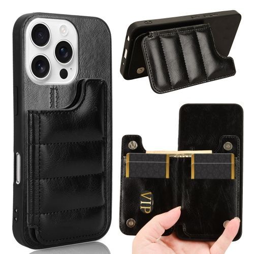 Étui Couture Motif Vache Pour Iphone 16 (Noir)