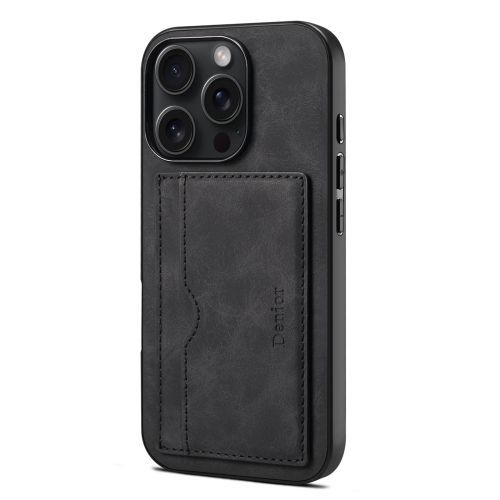 Coque Denior D08 Pu Pour Iphone 16 - Support Simple Pour Carte (Noir)