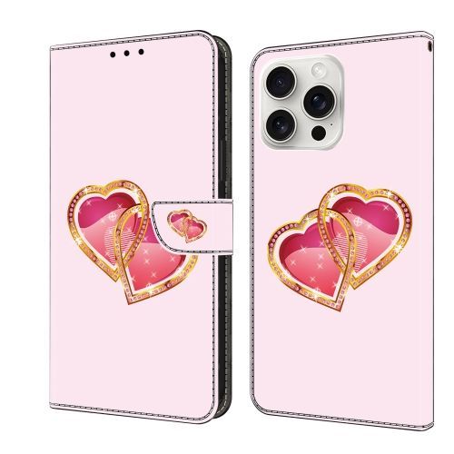 Étui En Cuir Peint En Cristal Love Peach Pour Iphone 16