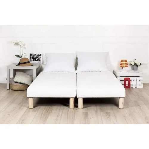 Pack Sommiers 2 X 70 X 190 Cm (140 X 190 Cm ) Avec Pieds "Fabrication Française"