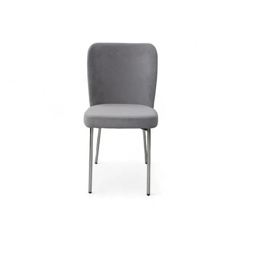 Lot De 4 Chaises Cerrano Pieds Métalique Argent - Gris