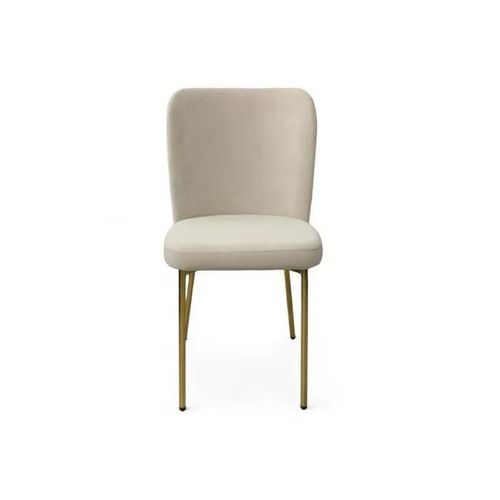 Lot De 4 Chaises Cerrano Pieds Métalique Or - Beige