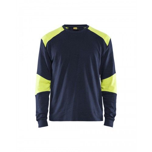 T-shirt manches longues retardant flamme inhérent 3457 - bleu et jaune - XS BLAKLADER