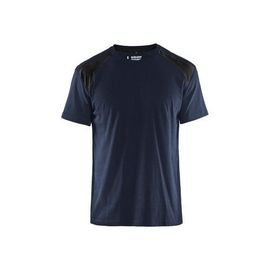 T-shirt de travail bicolore 100% coton 3379 - bleu foncé et noir - XL BLAKLADER
