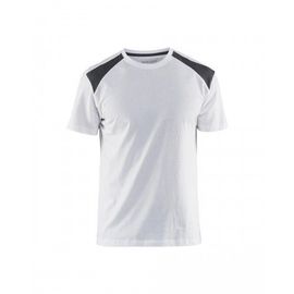 T-shirt de travail bicolore 100% coton 3379 - blanc et gris foncé - M BLAKLADER