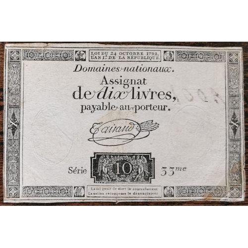 Assignat 10 Livres - 24 Octobre 1792 - Série 33 - Filigrane Royal