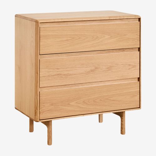 Commode 3 Tiroirs En Chêne Treveris Marron Chêne