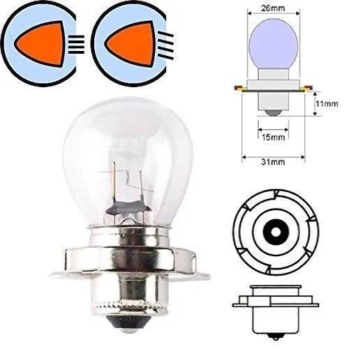 Ampoule 6v 15w P26s Feu Avant Phare Moto Mobylette Cyclomoteur Scooter Ancien Vintage Lampe Eclairage