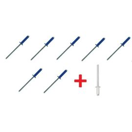 Lot De 7 Rivets Bleus + 1 Rivet Blanc Plaque D'immatriculation Voiture Auto Moto Scooter Mobylette Protection Plastique Aveugle Vis