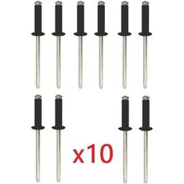 Lot De 10 Rivet Noir Plaque D'immatriculation Voiture Auto Moto Scooter Mobylette Protection Plastique Vis Boulon Fixation