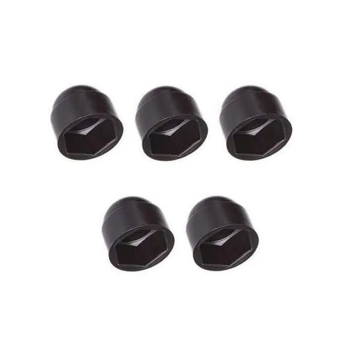 5x CACHE ECROU DIAMETRE M12 / CLE Hexagonale 18mm CAPUCHON BOUCHON PLASTIQUE NOIR VIS AUTO 12MM