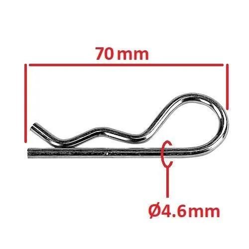 GOUPILLE BETA DIAMETRE 4.6MM x LONGUEUR 70MM EPINGLE A CRAN TONDEUSE MOTOCULTEUR DEBROUSSAILLEUSE REMORQUE MOTO MOBYLETTE SCOOTER BR