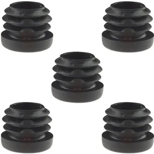 5x Embout De Tube Rond Rentrant Ø20mm Noir Plastique Chaise Meuble Cache