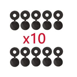 Lot De 10 Cache Rivet Noir Plaque D'immatriculation Voiture Auto Moto Scooter Mobylette Protection Plastique Vis Boulon Fixation