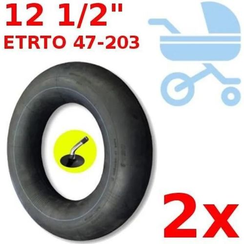 2x Chambre A Air Adaptable 47-203 Poussette Jane Slalom Powertwin Powertrack Valve 45°