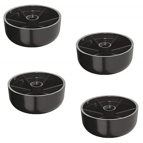 4x Pied De Meuble Diamètre D = 55mm Plastique Noir Rond Patin Guide Canapé Lit Table Commode