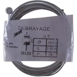 Câble De Frein Vespa Ou Motoculteur Marque Velox Mobilette Vintage Adaptable Acier 2.5 M 2.5 Mm Embout
