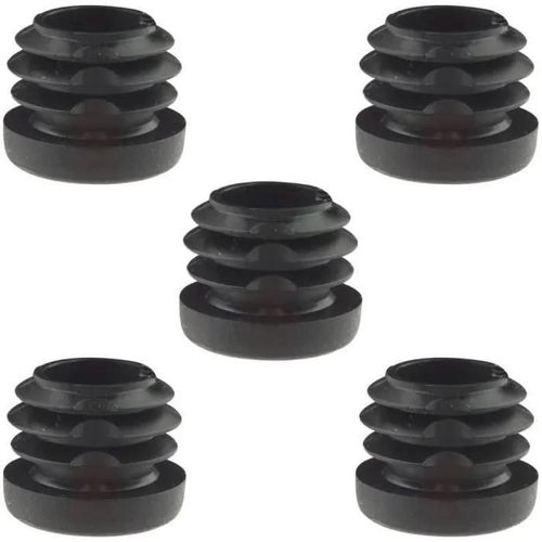 5x Embout De Tube Rond Rentrant Ø48mm Noir Plastique Chaise Meuble Cache