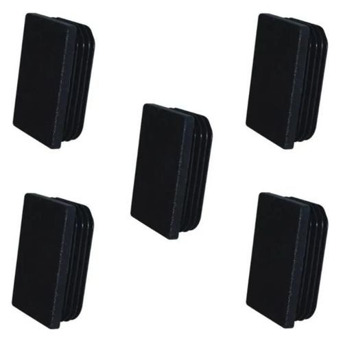 Embout de tube rectangulaire - Non spécifié - 60x50mm - Lot de 5 - Plastique - Noir