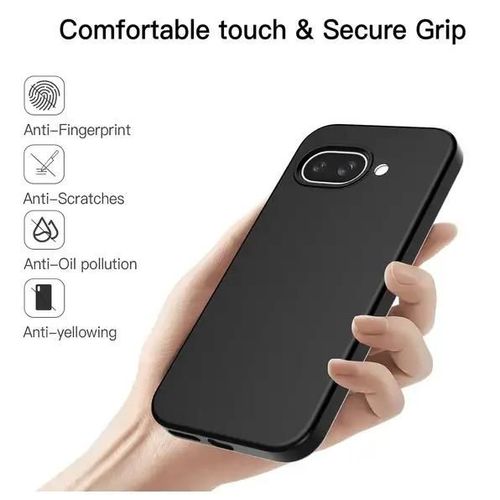 Coque Pour Google Pixel 9a 5g - Housse Etui Silicone Gel Fine + Verre Trempe - Noir
