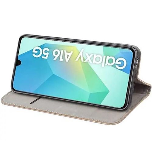 Housse Pour Samsung Galaxy A16 5g - Etui Coque Pochette Portefeuille + Film Ecran - Or Magnet