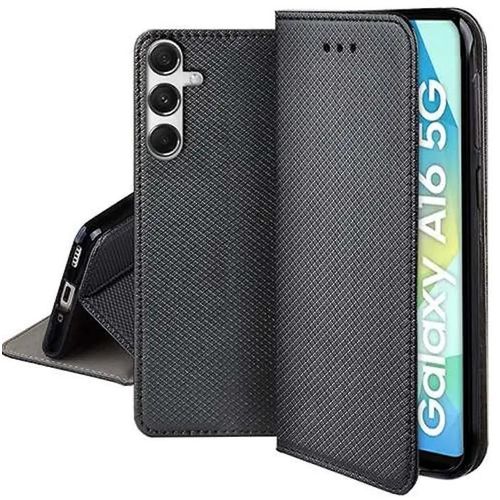 Housse Pour Samsung Galaxy A16 5g - Etui Coque Pochette Portefeuille + Film Ecran - Noir Magnet