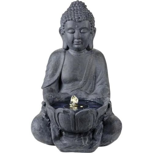 Fontaine Extérieure Solaire En Composite Bouddha Anthracite