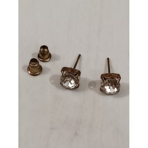 Boucles D'oreilles, Métal Doré,Strass