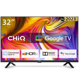 CHiQ L32H7G 32 pouces TV, Smart TV, HD LED TV, Design sans cadre, HDR Google TV, Google Assistant