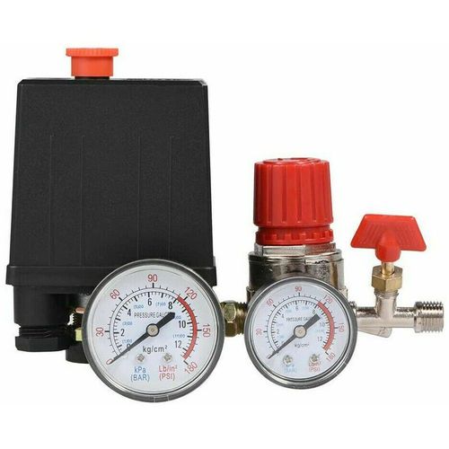 Soupape de compresseur d'air Petit régulateur de soupape de commande de pressostat de compresseur d'air avec jauges