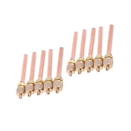 10 Pcs Accès Vanne 1/4 pouce 1/4 pouce OD 2.755 pouces Noyau fort AC Climatiseur Réfrigération Acc