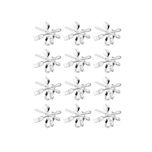 12 Pcs Métal Couteau et Fourchette Cuillère Serviette De Serviette Porte-Monnaie Pour Fête De Noël Mariage Utilisé pour Onglet Quotidien
