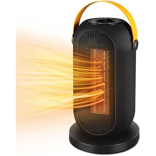 Chauffage d'appoint 1200W, PTC Radiateur Soufflant Céramique, Chauffage Electrique, 90°Oscillation, Thermostat Réglable, Protection multiple, 3 Modes, salle de bain, maison,portable