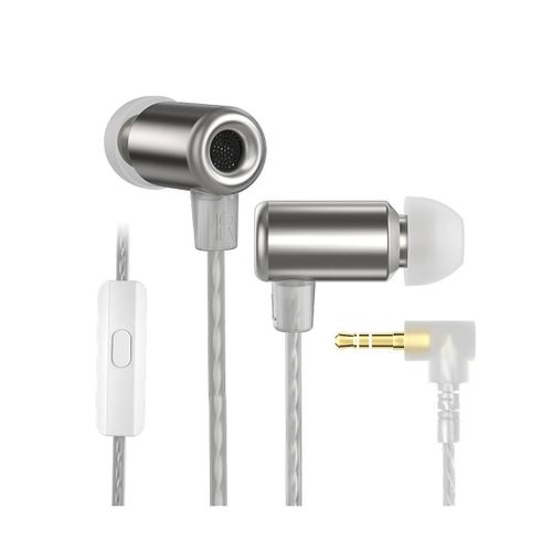 Écouteurs filaires en métal HiFi Bass Écouteurs dans l¿oreille Casque de sport à réduction de bruit (avec micro