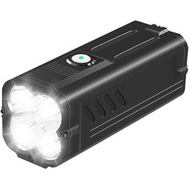 Lampe De Poche Led M20 Ultra Puissante De 6000 Lumens, Lampe De Poche Tactique Rechargeable Étanche Ip44, 6 Modes Pour Le Camping, La Randonnée Et Les Urgences (Batterie Intégrée De 10400 Mah)