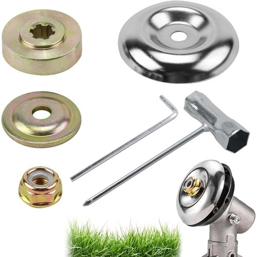 6 Pièces Universelle Kit Fixation écrou Lame Boîte, Kit de Fixation Universel pour Lames de Débroussailleuse, Morceaux Kit Ecrou Tete Debroussailleuse, pour Tondeuse à Gazon et Coupe-bordures