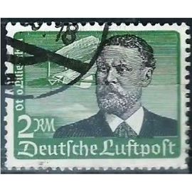 Allemagne, 3eme Reich 1934, Beau Timbre De Poste Aerienne Yvert 52, Otto Lilienthal, Pionnier De L' Aeronautique, Oblitere, Tbe, Cote 27euros. -