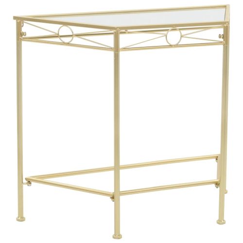 Vidaxl Table D'appoint Style Vintage Métal 87 X 34 X 73 Cm Doré