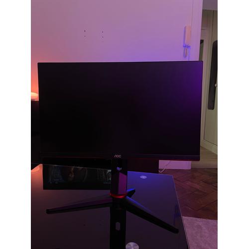 Écran gamer AOC 24G2 24'' Full HD 1920x1080 équipé d'une dalle IPS de 144Hz, 1ms de temps de latence, compatible Freesync et G-sync, noir et rouge (connectivités HDMI et DisplayPort)