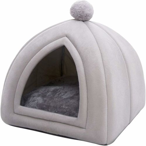 Coussin Douillet Nid De Chat, Maison Pour Animaux De Compagnie, Nid Pour Animaux Ferm&eacutes, D'igloo Pour Chiens Et Chats - Coussin Gris M