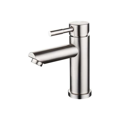 Robinet salle de bains toilette lavabo robinet 304 buse droite en acier inoxydable robinet de bassin chaud et froid (sans tuyau)